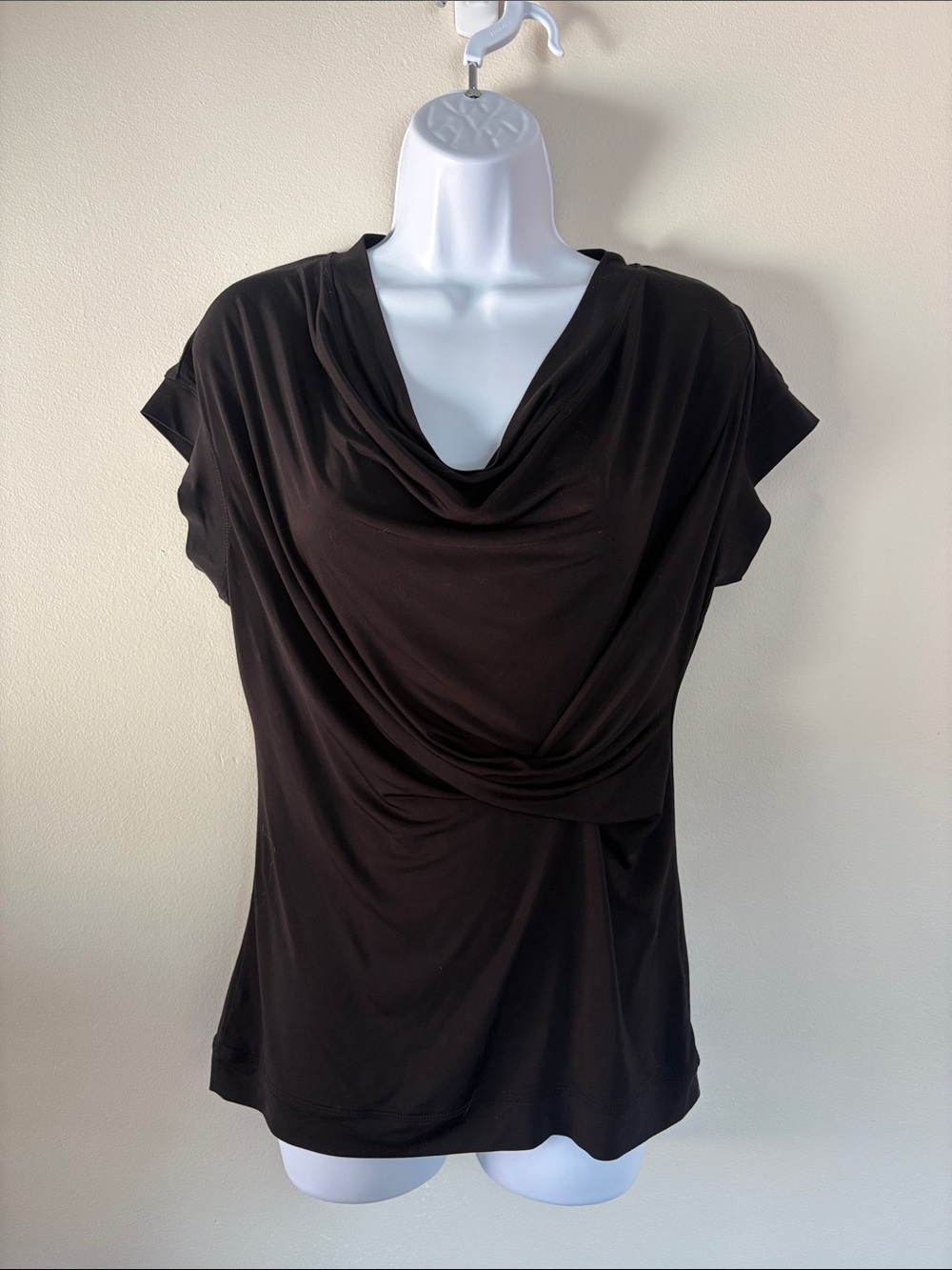 Worthington Black Cowl-Neck Draped Blouse